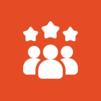 Three people icons with stars